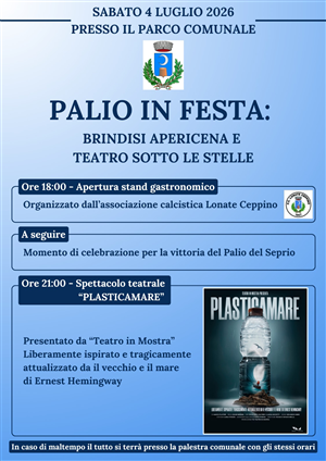 Palio in festa: brindisi apericena e teatro sotto le stelle