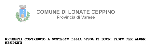 Richiesta contributo buoni pasto refezione scolastica anno 2026