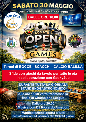 Tornei scacchi - bocce - calciobalilla