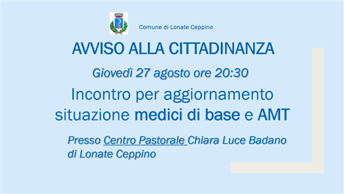 Avviso alla cittadinanza