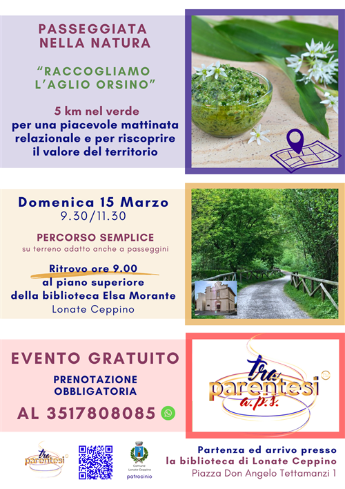 Passeggiata nella natura : "Raccogliamo l'aglio orsino"