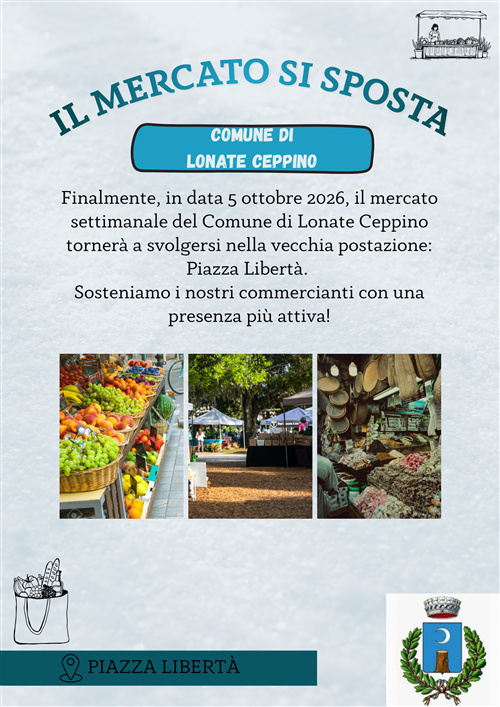 Mercato settimanale in Piazza Libertà