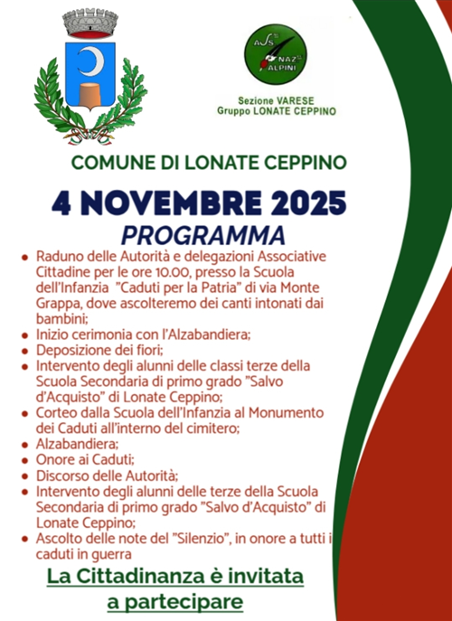 Commemorazione 4 novembre 2025